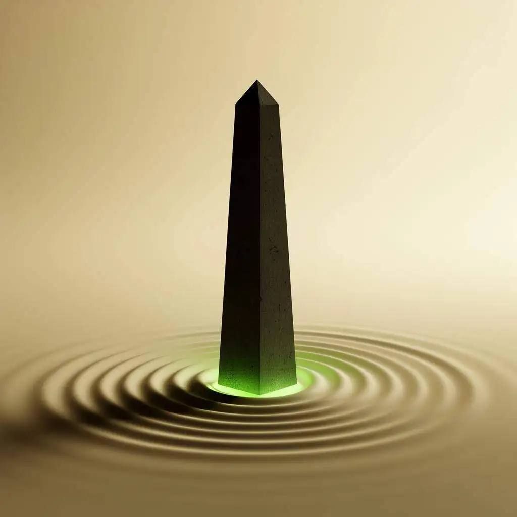 Sculptural obelisk on rippling base — Krutash pricing